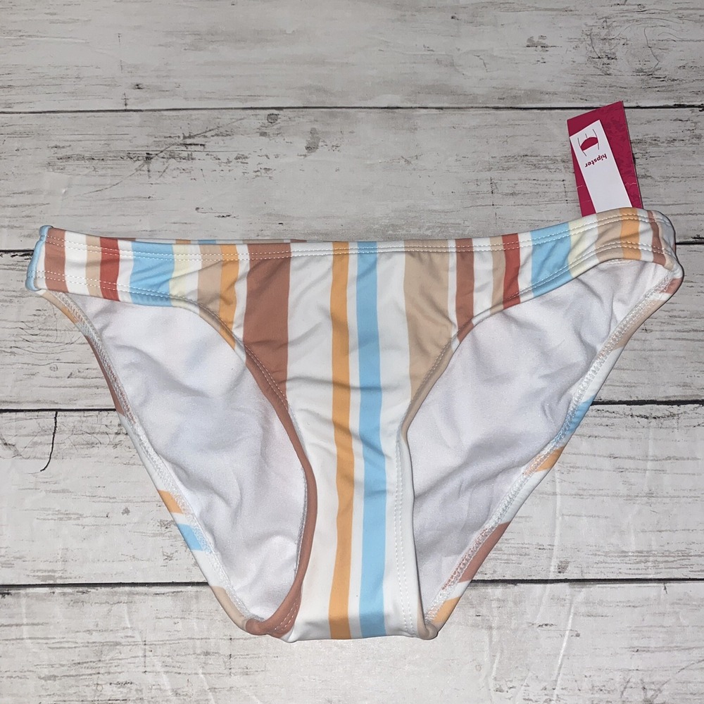 Xhilaration Bikini Bottom Womens Small‎ Multi Stripe Hipster Swim NEW Target S